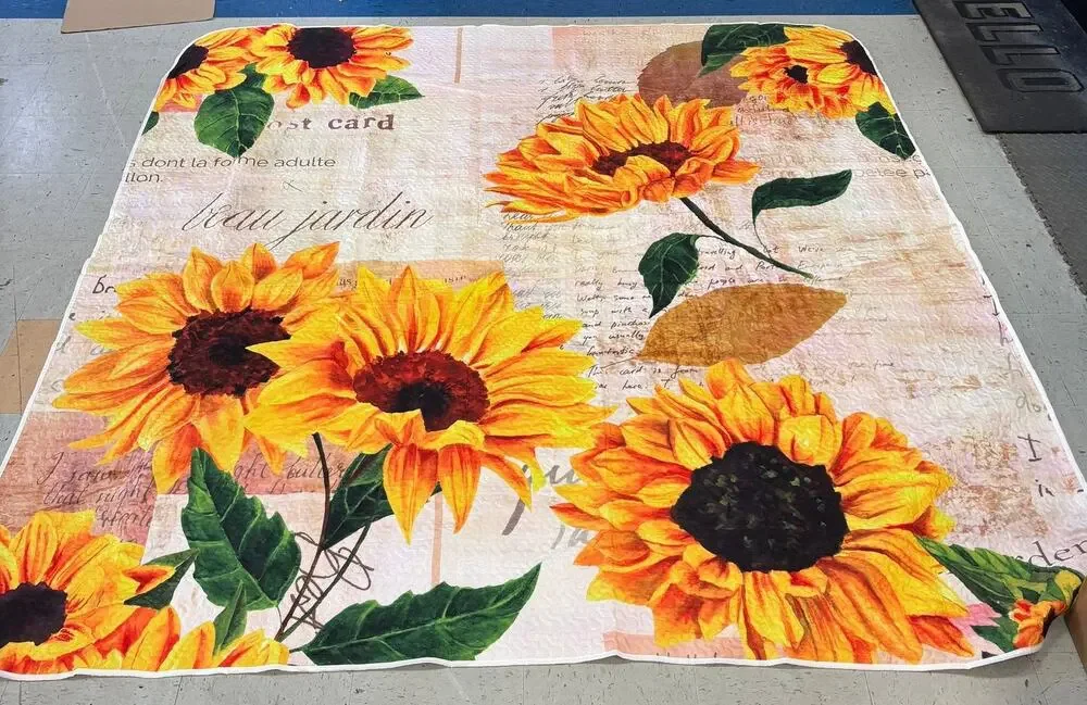 New in Package - Asuexpect 3 Piece Sunflower Quilt with Shams- Queen Size